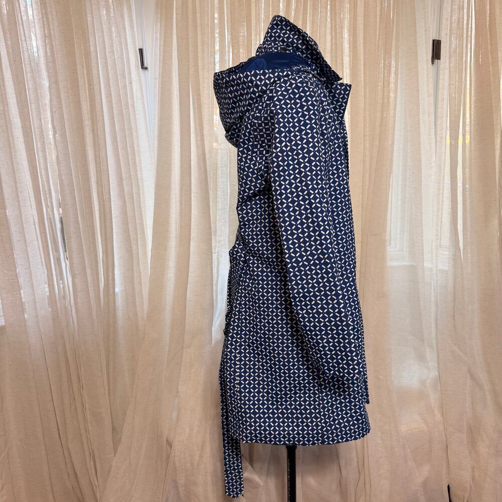 Lands' End Blue Patterned Mid-Length Jacket | Sz … - image 4